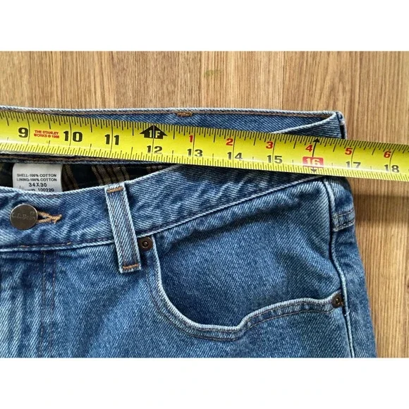 Men's LL Bean Classic Fit Flannel Lined Jeans Size 34x30 - Picture 4 of 9